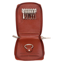 Load image into Gallery viewer, Sassora Premium Leather Unisex Zip Closure Multi Key Pouch