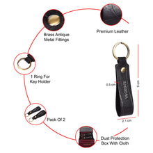 Load image into Gallery viewer, Sassora Premium Leather Keychain Key Ring Holders Anniversary Gift, Birthday Gift For All - Pack Of 2