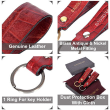 Load image into Gallery viewer, Sassora Premium Leather Keychain Key Ring Holders Anniversary Gift, Birthday Gift For All - Pack Of 2