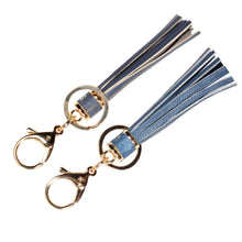 Load image into Gallery viewer, Sassora Premium Leather Tassel Fringe Keychain Gift Set - Pack Of 2
