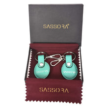 Load image into Gallery viewer, Sassora Premium Leather Round Shape Key Chain Gift Set - Pack Of 2