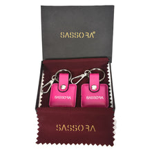 Load image into Gallery viewer, Sassora Premium Leather Squire Shape Key Holder Gift Set - Pack Of 2