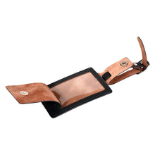 Load image into Gallery viewer, Sassora Premium Genuine Leather Luggage Tag with Privacy Flap & Detachable Buckle Strap