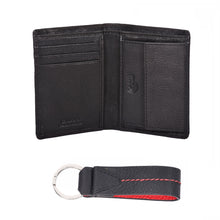 Load image into Gallery viewer, Sassora Genuine Leather Men's Wallet, Keyring and Rakhi with Roli & Chawal Gift Set (Pack Of 3)