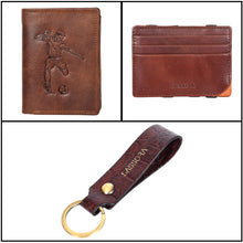 Load image into Gallery viewer, Sassora Premium Leather Valentine Gift Combo Of Wallet, key ring & card holder for boys (Pack Of 3)