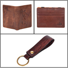 Load image into Gallery viewer, Sassora Premium Leather Valentine Gift Combo Of Wallet, key ring & card holder for boys (Pack Of 3)