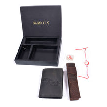 Load image into Gallery viewer, Sassora Raksha Bandhan Gift Combo – RFID Black Wallet & Brown Pen Case for Brother