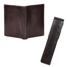Load image into Gallery viewer, Sassora Raksha Bandhan Gift Combo – Dark Brown RFID Wallet & Pen Case for Brother