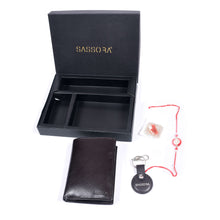 Load image into Gallery viewer, Sassora Raksha Bandhan Gift Combo for Brother – Dark Brown RFID Wallet & Keyring