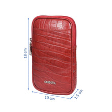 Load image into Gallery viewer, Sassora Genuine Leather iPhone Max Size Compatible Mobile Sling Bag