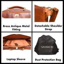 Load image into Gallery viewer, Sassora Premium Leather Office Messenger Bag