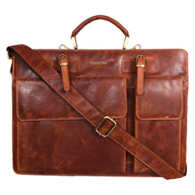 Load image into Gallery viewer, Sassora Premium Leather Unisex Large Laptop Messenger Bag