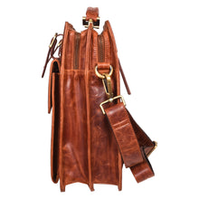 Load image into Gallery viewer, Sassora Premium Leather Unisex Large Laptop Messenger Bag