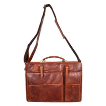 Load image into Gallery viewer, Sassora Premium Leather Unisex Large Laptop Messenger Bag