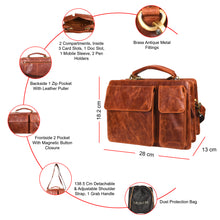 Load image into Gallery viewer, Sassora Premium Leather Unisex Small Messenger Bag