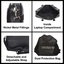 Load image into Gallery viewer, Sassora Premium Leather Large Laptop Messenger Bag For Men