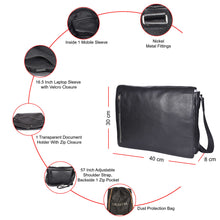 Load image into Gallery viewer, Sassora Premium Leather Men's 16.5" Laptop Messenger Bag