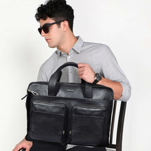 Load image into Gallery viewer, Sassora Premium Leather Men's Office Laptop Messenger Bag