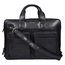 Load image into Gallery viewer, SASSORA Genuine Leather Messenger Bag for Men | 17 Inch Laptop Sleeve | Multiple Zip Compartments | Office & Travel Briefcase