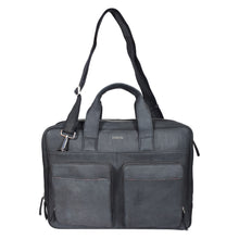 Load image into Gallery viewer, SASSORA Genuine Leather Messenger Bag for Men | 17 Inch Laptop Sleeve | Multiple Zip Compartments | Office & Travel Briefcase | Grey