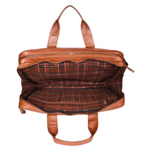 Load image into Gallery viewer, SASSORA Genuine Leather Messenger Bag for Men | 17 Inch Laptop Sleeve | Multiple Zip Compartments | Office & Travel Briefcase | Tan