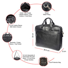 Load image into Gallery viewer, Sassora Genuine Premium Leather Large Laptop Messenger Bag