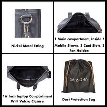 Load image into Gallery viewer, Sassora Premium Leather Men's Office Laptop Messenger Bag