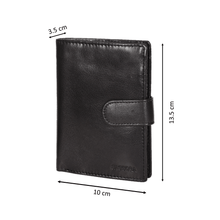 Load image into Gallery viewer, Sassora Genuine Leather Black RFID Large Notecase (12 Card Slots)
