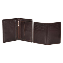 Load image into Gallery viewer, Sassora Genuine Leather Dark Brown RFID Protected Large Notecase