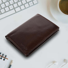Load image into Gallery viewer, Sassora Genuine Leather Dark Brown RFID Protected Large Notecase