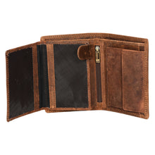 Load image into Gallery viewer, Sassora Genuine Leather RFID Notecase – Aeroplane Embossed (Bifold Design)