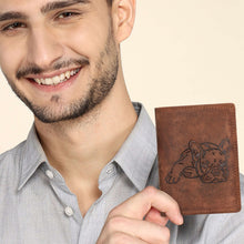 Load image into Gallery viewer, Sassora Pure Leather RFID Notecase Wallet – Animal Pattern Embossed