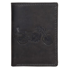 Load image into Gallery viewer, Sassora Genuine Leather RFID Bike Embossed Pattern Large Notecase