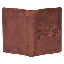 Load image into Gallery viewer, Sassora Genuine Leather RFID Bike Embossed Pattern Large Notecase
