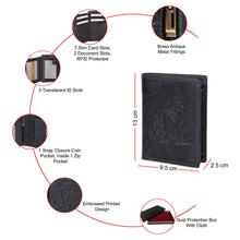 Load image into Gallery viewer, Sassora Premium Leather RFID Animal Embossed Pattern Notecase Wallet