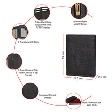 Load image into Gallery viewer, Sassora Premium Leather RFID Animal Embossed Pattern Notecase Wallet
