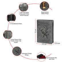 Load image into Gallery viewer, Sassora Premium Leather RFID Embossed Pattern Large Notecase
