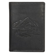 Load image into Gallery viewer, Sassora Premium Leather RFID Notecase Wallet – Mountain Embossed Design