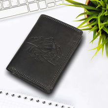 Load image into Gallery viewer, Sassora Premium Leather RFID Notecase Wallet – Mountain Embossed Design