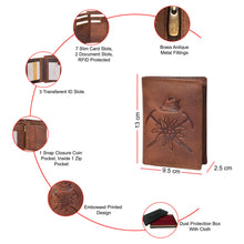 Load image into Gallery viewer, Sassora Premium Leather RFID Sord Embossed Pattern Large Notecase