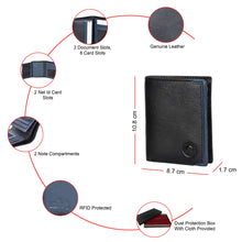 Load image into Gallery viewer, Sassora Genuine Leather Tri-Fold Wallet | RFID Protected | Unisex