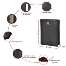 Load image into Gallery viewer, Sassora Premium Leather Wallet – RFID Protected Bifold with Multiple Card & ID Slots