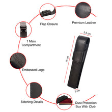 Load image into Gallery viewer, Sassora Genuine Leather Fountain Pen Holder – Black (Medium Size)