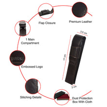 Load image into Gallery viewer, Sassora Genuine Leather Dark Brown Pen Holder Case (Set of 1)