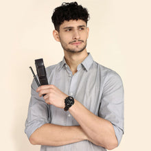 Load image into Gallery viewer, Sassora Genuine Leather Dark Brown Pen Holder Case (Set of 1)