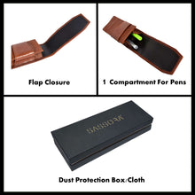 Load image into Gallery viewer, Sassora Pure Leather Pen Case To Carry 2 Pens