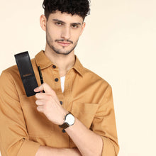 Load image into Gallery viewer, Sassora 100% Genuine Leather Black Pen Holder Case