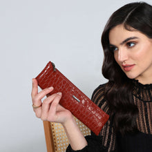 Load image into Gallery viewer, Sassora Genuine Leather Red Pencase Pouch For Boys and Girls