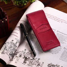 Load image into Gallery viewer, Sassora Premium Leather Pen Case – Unisex | Genuine Leather | 3 Pen Holder