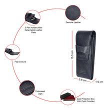 Load image into Gallery viewer, Sassora Genuine Leather Pen Case – 3 Slot | Medium Size